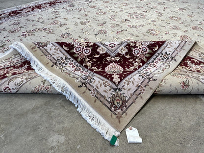 9'x12' Hand-Knotted Wool & Silk Pile Sinopersian Carpet - Area Rug