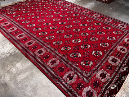 7'6" x 11'5'' Hand-Knotted 100% Wool Pile Turkamane Area Rug - Carpet