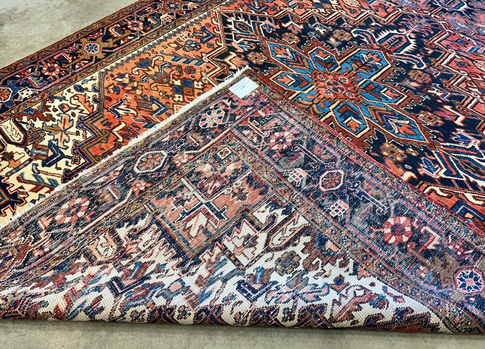 7'5"x11'1" Hand-Knotted 100% Wool Pile Herize Rug