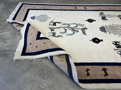 6’5”x9’6” Hand-Knotted 100% Wool Pile Oriental Area Rug - Carpet