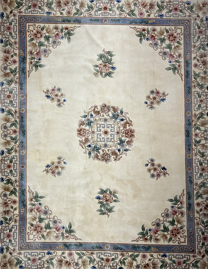 7’10”x10’1” Hand-Knotted 100% Wool Pile Oriental Area Rug - Carpet