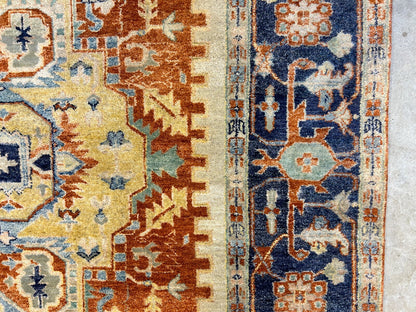 9'x12' Hand-Knotted 100% Lamb Wool Serapie Design Carpet - Area Rug