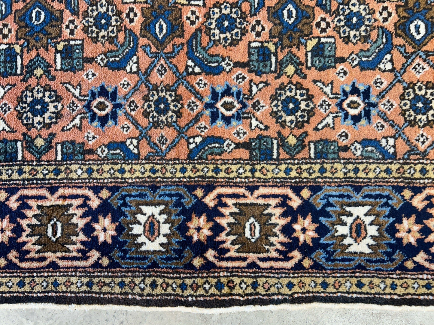 3’4”x5’2” Vintage Hand-Knotted 100% Wool Pile Bidjar Area Rug - Carpet