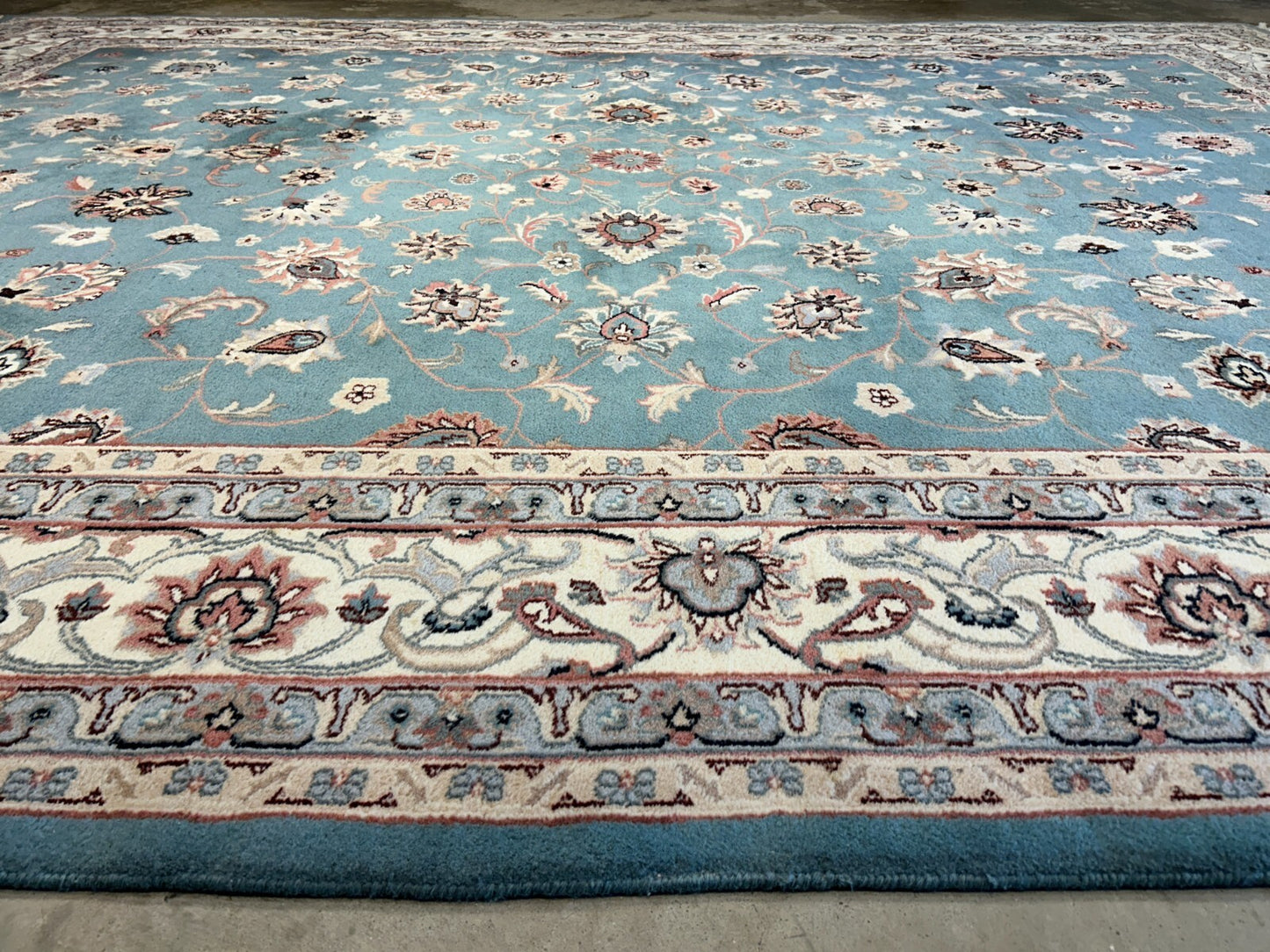 9'x12' Hand-Knotted 100% Wool Pile Kashane Design Carpet - Area Rug