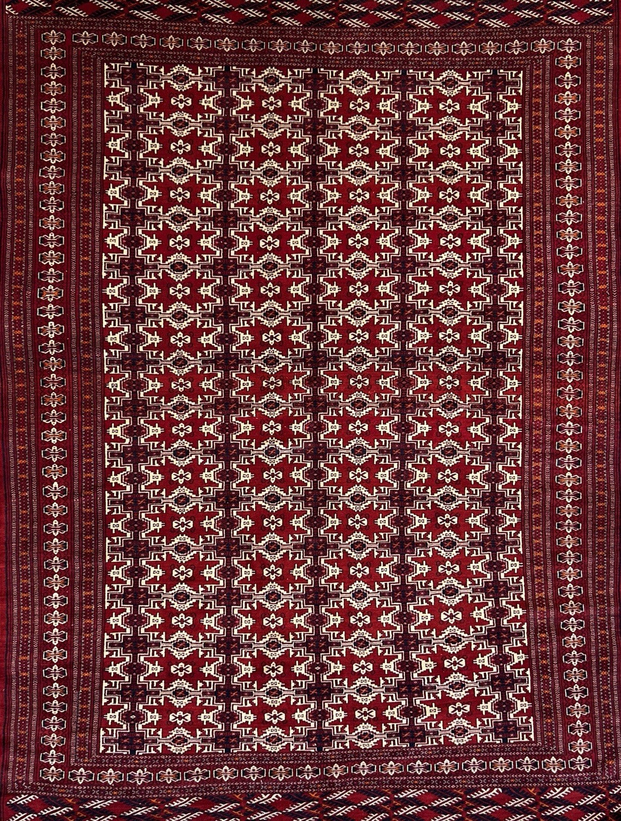 7’7”x10’ Hand-Knotted 100% Wool Pile Bokhara Area Rug - Carpet