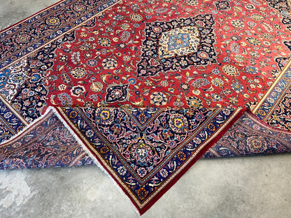 8'11"x12'4" Hand-Knotted 100% Wool Pile Kashane Rug