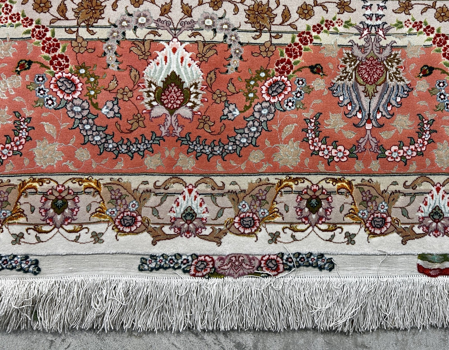 8'3"x11'6" Very Fine Hand-Knotted Wool & Silk Tabrize Area Rug - Signed