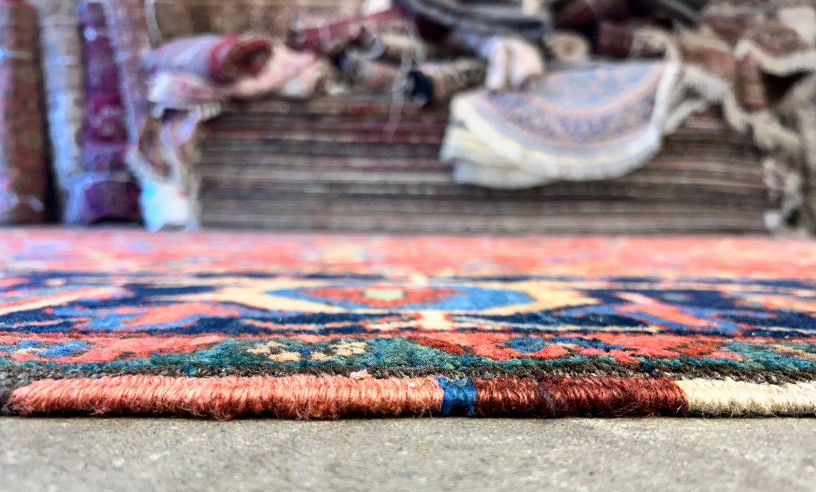 Collector Item - 9'x12'4" Antique Fine Wool Herize Serapy Hand-Knotted Rug