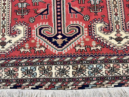 6'2"x9'0" Hand-Knotted 100% Wool Pile Indian Serapi Carpet - Area Rug