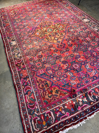 5'1" x 8'1" Hand-Knotted 100% Wool Pile Hamadane Sennehe Area Rug