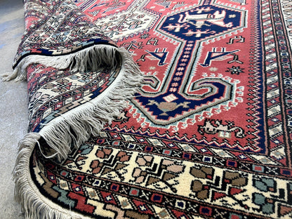 6'2"x9'0" Hand-Knotted 100% Wool Pile Indian Serapi Carpet - Area Rug