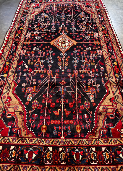 5'5" x 10'4" Hand-Knotted 100% Wool Pile Nahavande Area Rug