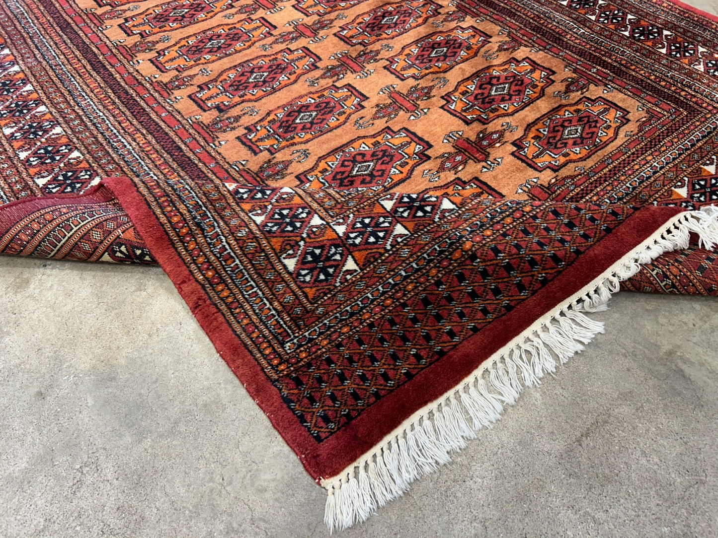 4'2"x6' Hand-Knotted 100% Wool Bokhara Area Rug - Carpet