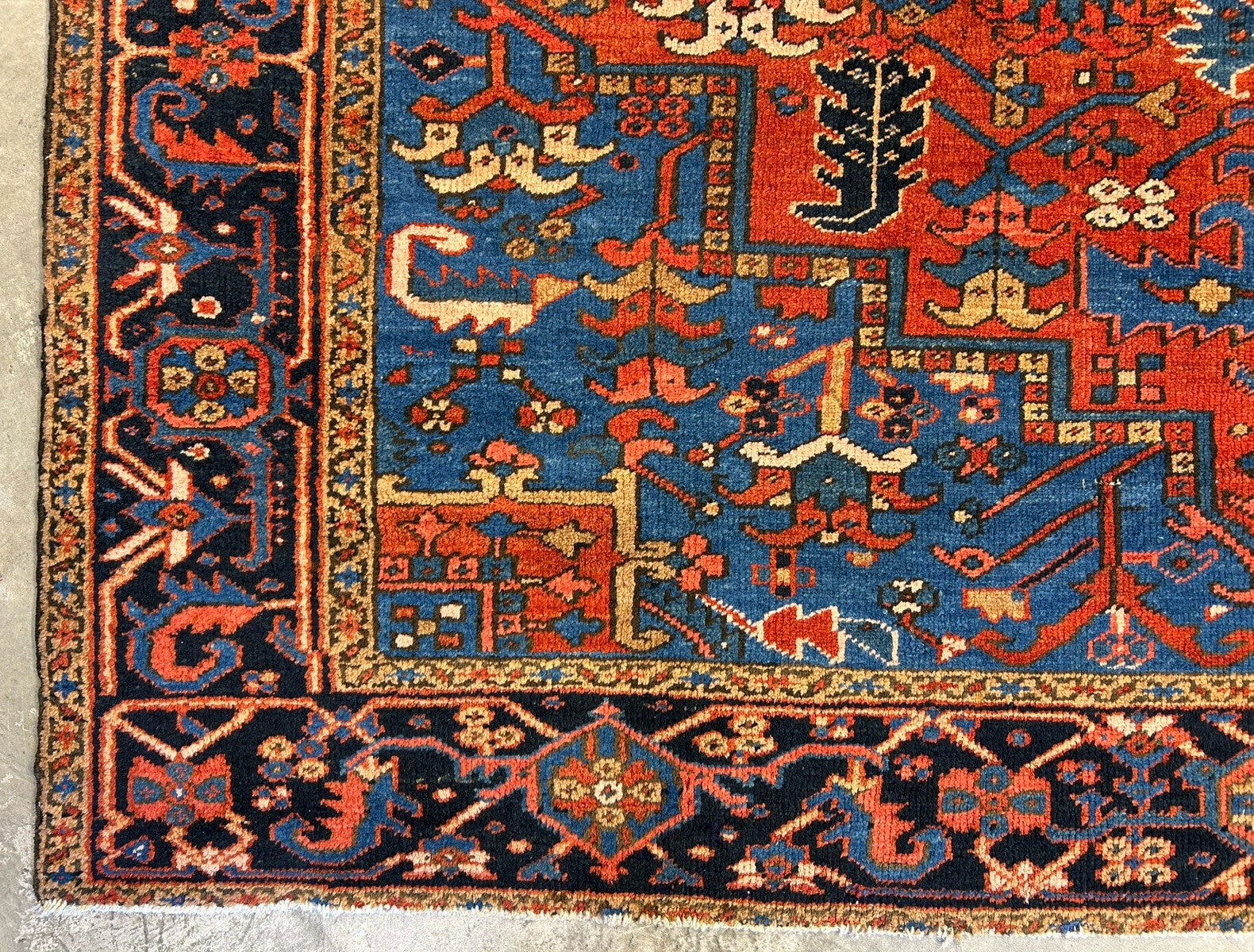 Collector Item- 7’9”x11’5” Antique Hand-Knotted 100% Wool Pile Serapie Area Rug