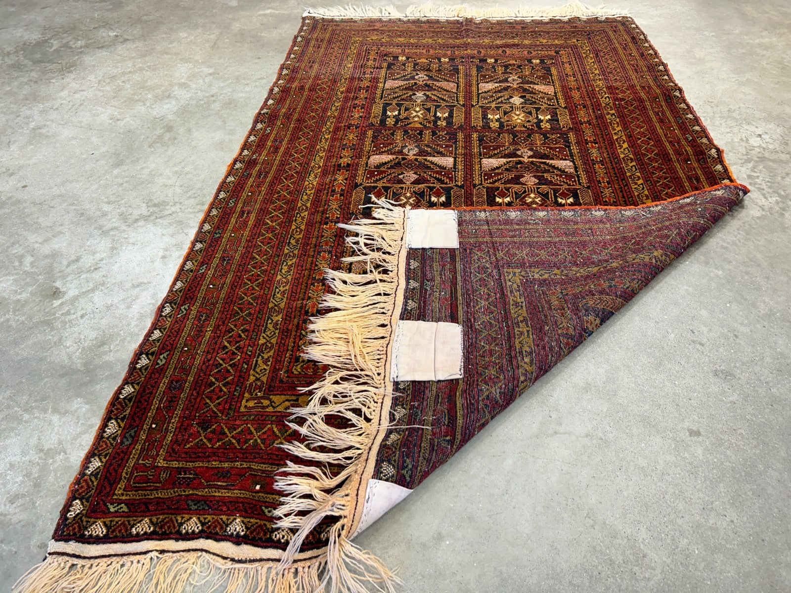 3'10"x6'3" Vintage Hand-Knotted 100% Wool Pile Oriental Area Rug - Carpet