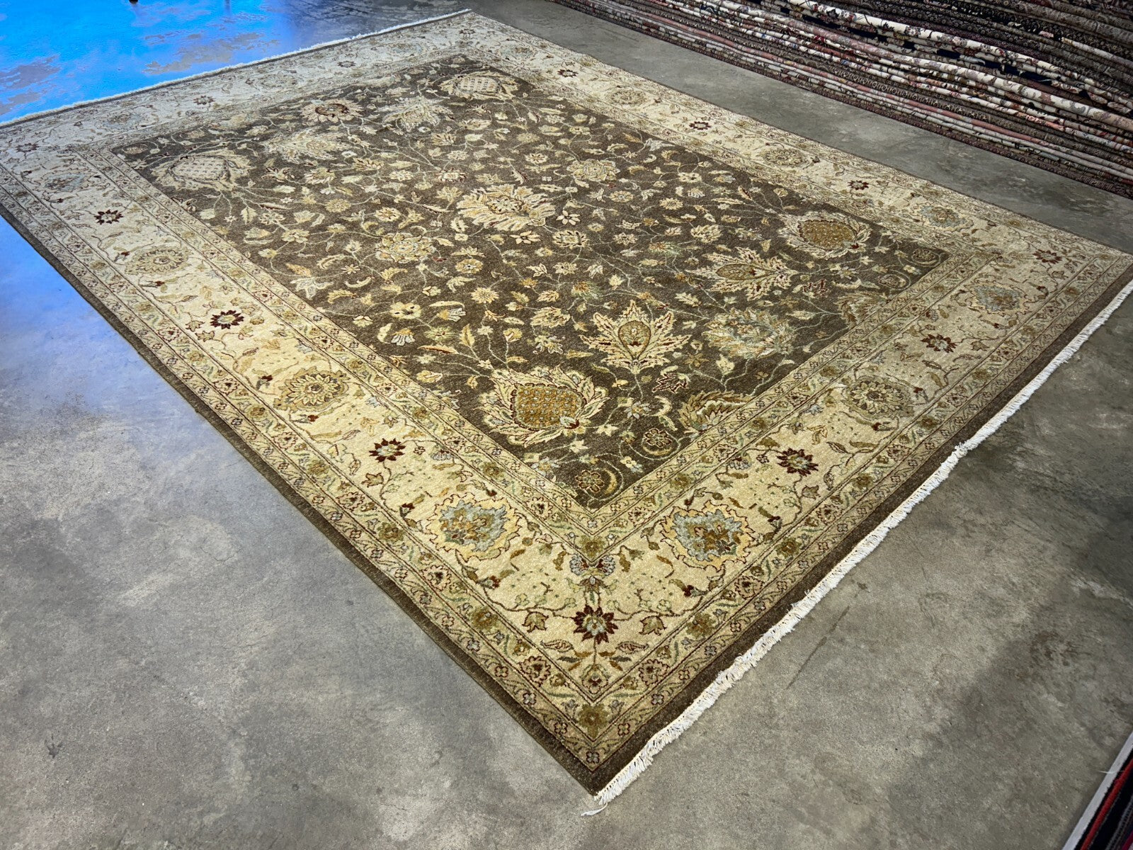 9'x12' Hand-Knotted 100% Wool Pile Agra Rug