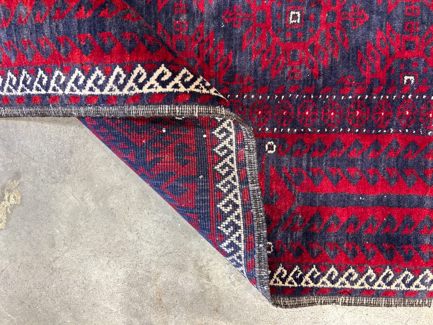 3'8"x6'7" Hand-Knotted 100% Wool Pile Balouchi Area Rug - Carpet