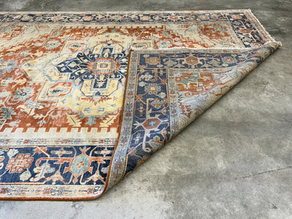 9'x12' Hand-Knotted 100% Lamb Wool Serapie Design Carpet - Area Rug