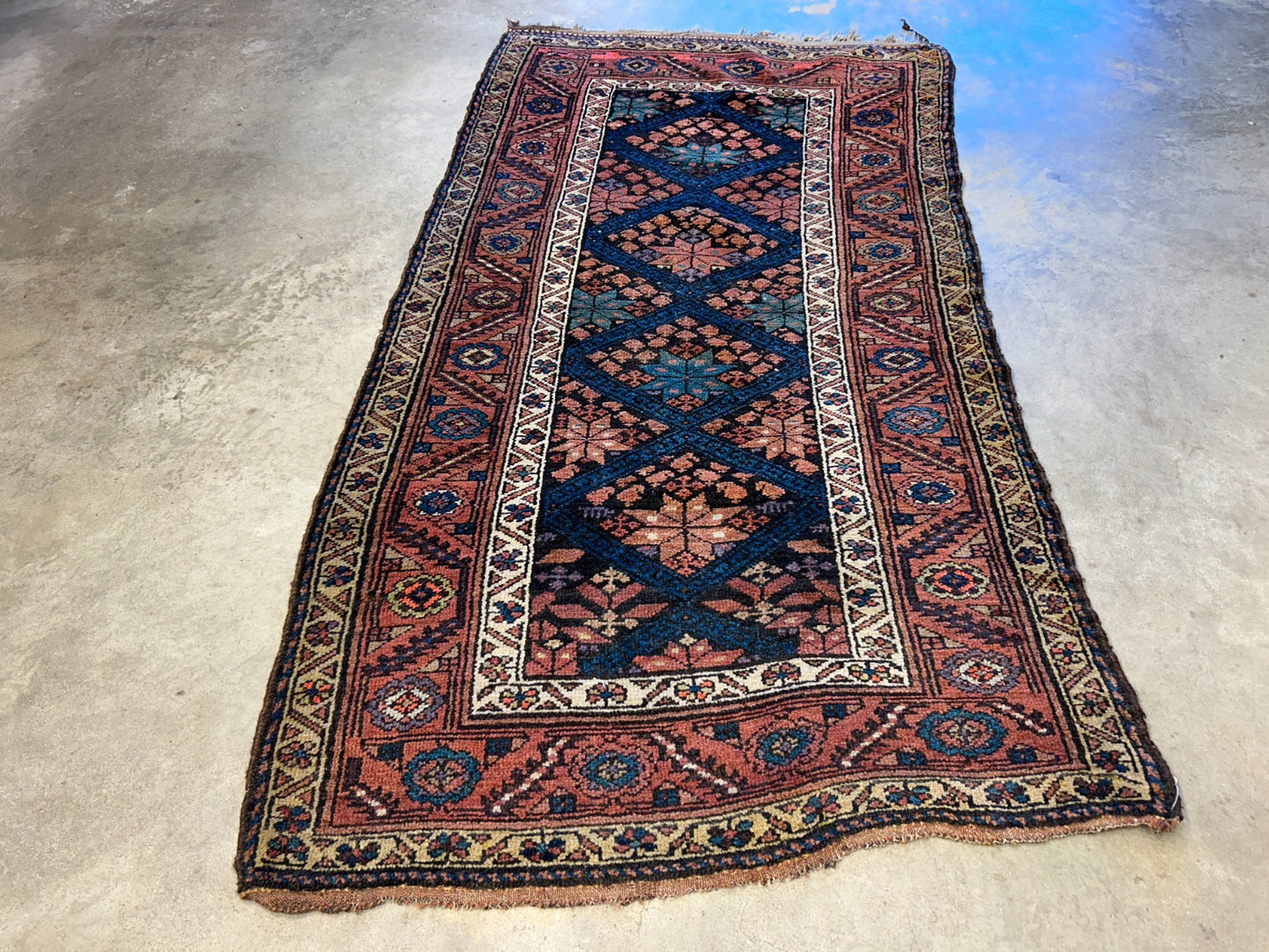 3'4"x6'6" Antique Hand-Knotted 100% Wool Pile Kordish Area Rug - Carpet