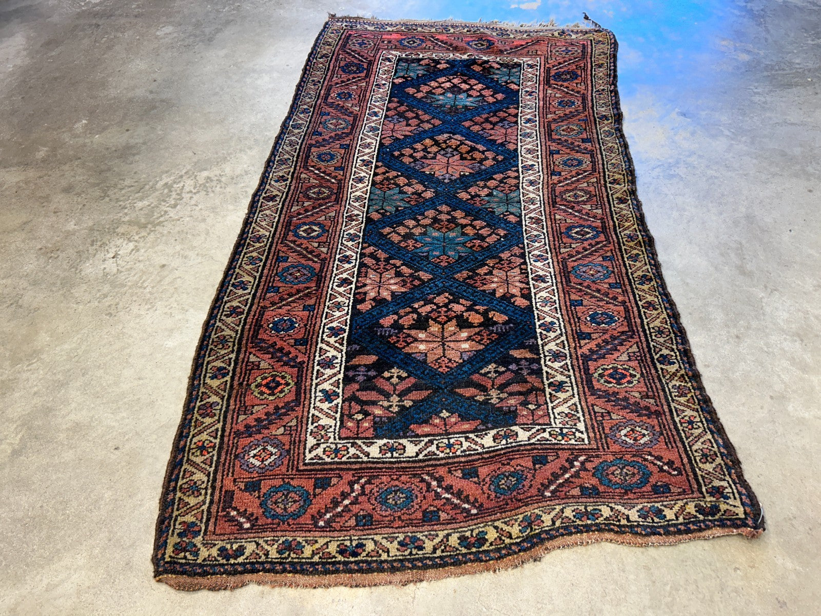3'4"x6'6" Antique Hand-Knotted 100% Wool Pile Kordish Area Rug - Carpet