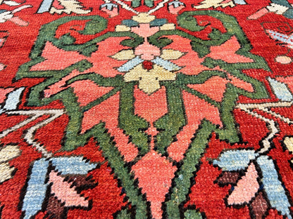 Collector Item - 9'6"x12' Antique Fine Lamb Wool Herize Serapy Hand-Knotted Rug