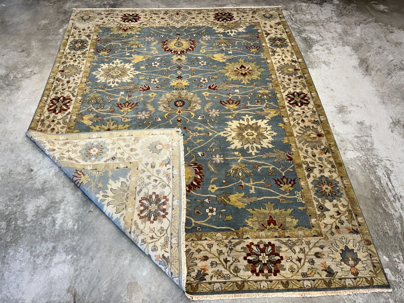 9'x12' Hand-Knotted 100% Wool Pile Mahal Design Carpet - Area Rug