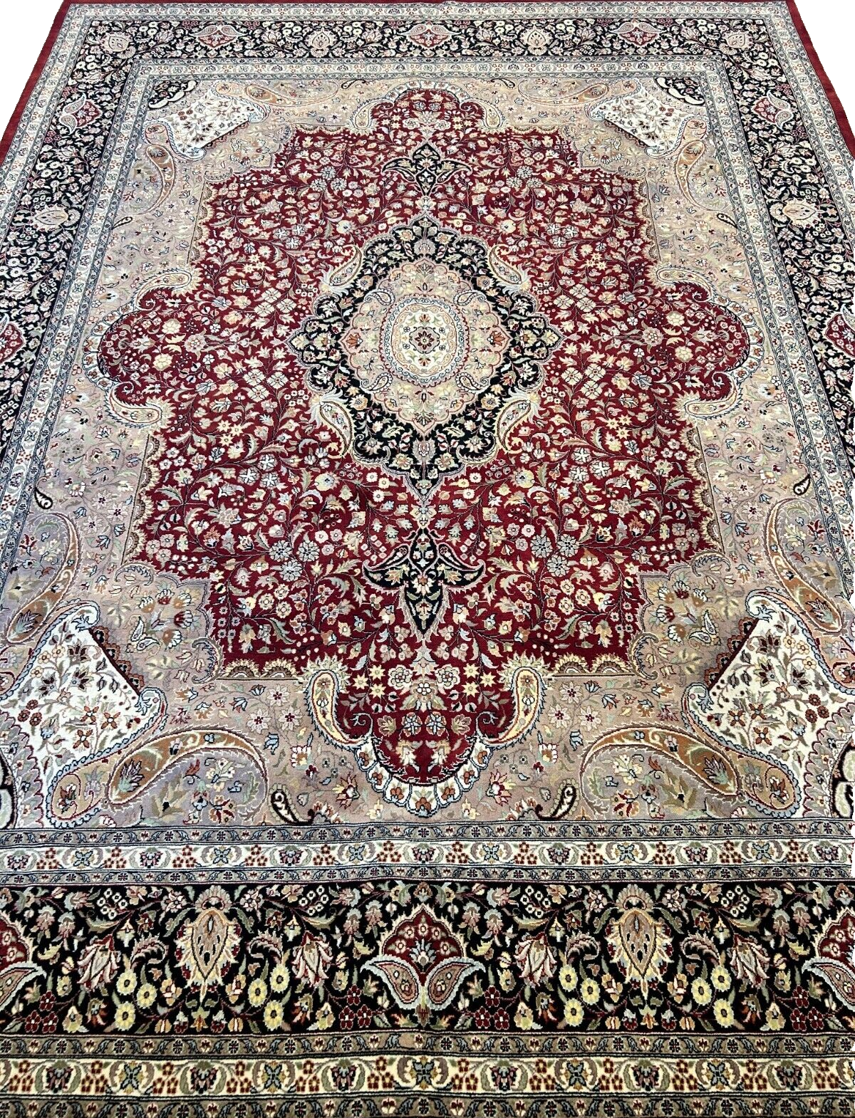 9'x12' Hand-Knotted 100% Wool Pile Tabrize Carpet - Area Rug