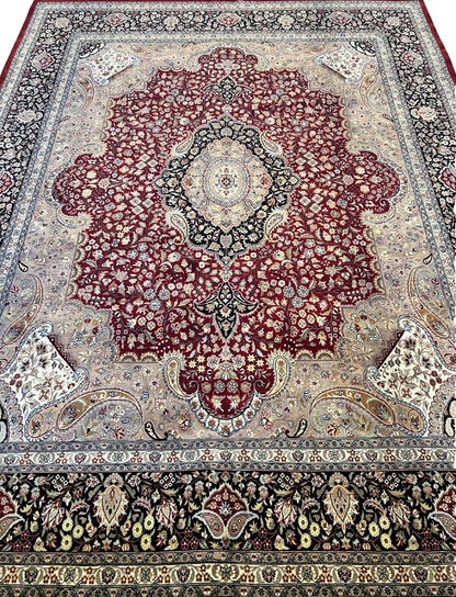 9'x12' Hand-Knotted 100% Wool Pile Tabrize Carpet - Area Rug