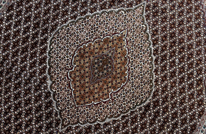 8'4"x11'3" Fine Hand-Knotted Wool & Silk Oriental Rug - Area Carpet