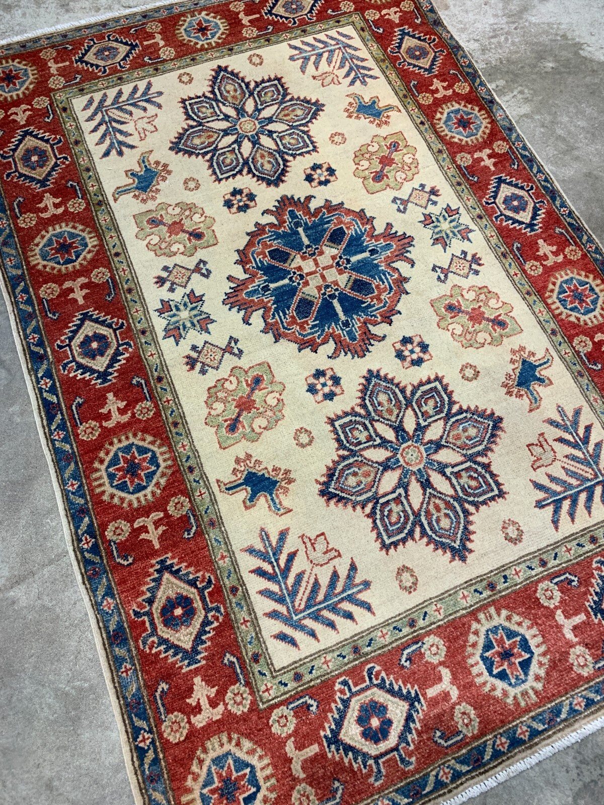 4'0'' x 6'0'' Hand-Knotted 100% Wool Pile Carpet - Oriental Area Rug