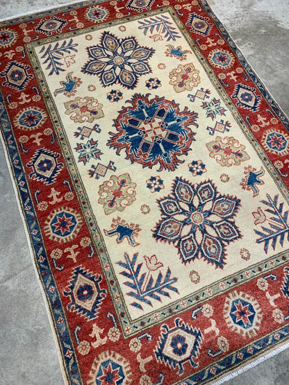 4'0'' x 6'0'' Hand-Knotted 100% Wool Pile Carpet - Oriental Area Rug