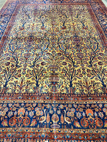 8'8"x11'9" Collector Antique 100% Wool Pile Sarouke Rug