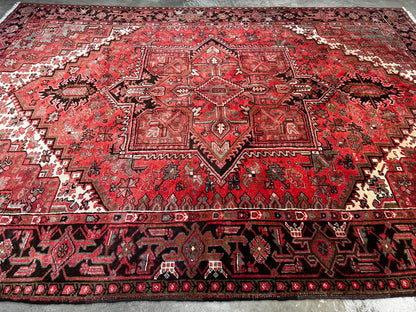 8'3" x 11'0" Hand-Knotted 100% Wool Pile Herize Area Rug - Area Carpet