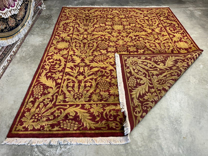 8'x10' Hand-Knotted 100% Wool Pile All-Over Area Rug - Carpet