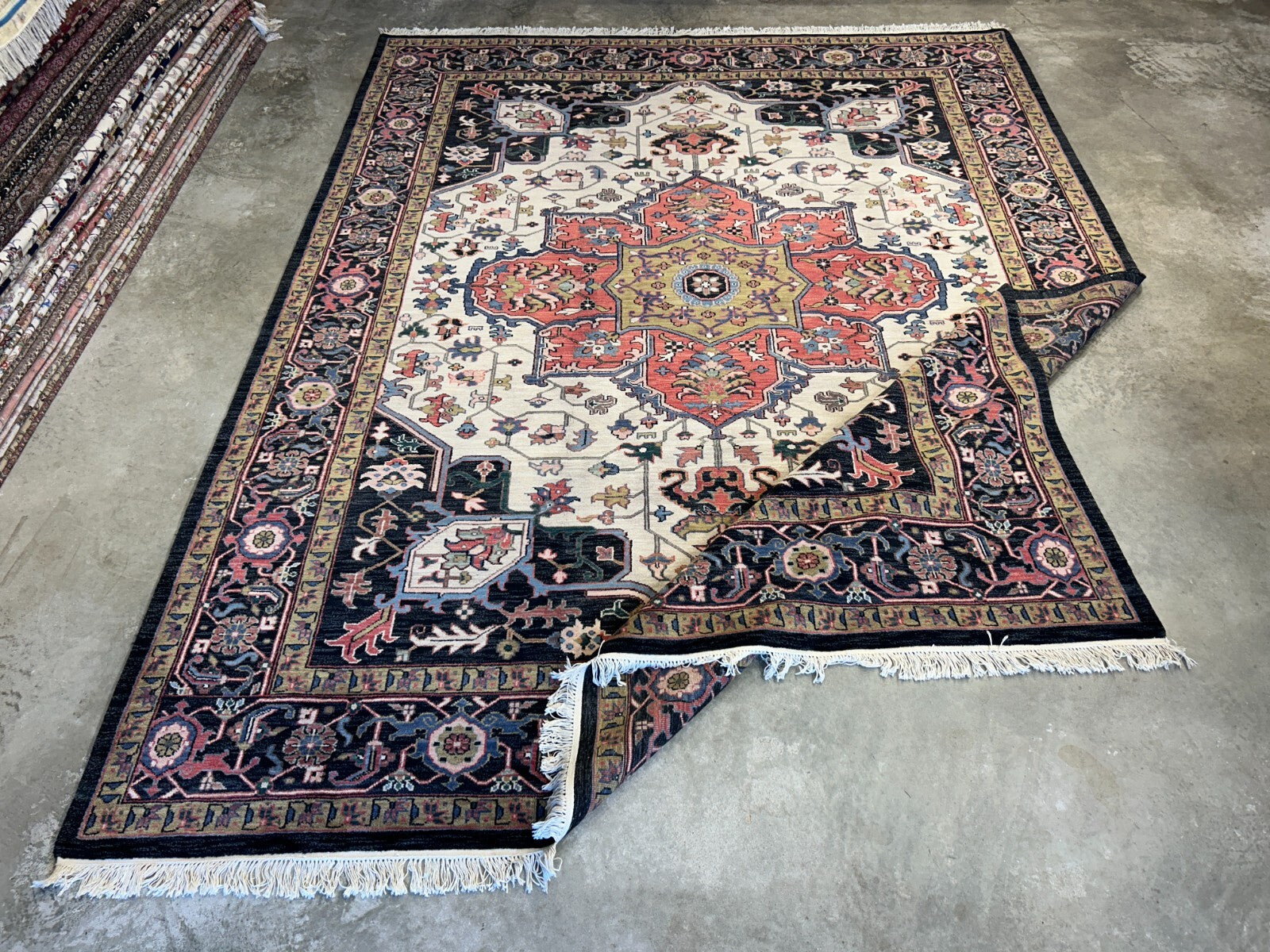 9'x11'10" Hand-Knotted 100%  Wool Pile IndoHeriz Rug