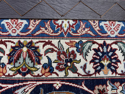 8'1"x11'9" Extra Fine Hand-Knotted Wool & Silk Isfahane Rug