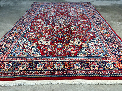 3'5"x5'2" Hand-Knotted 100% Wool Pile Sarouke Rug