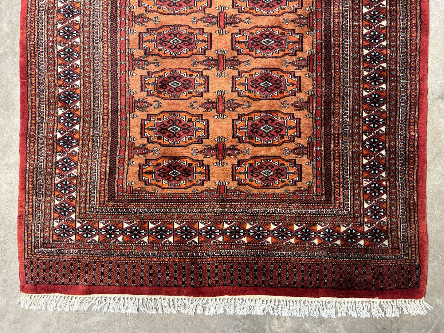 4'2"x6' Hand-Knotted 100% Wool Bokhara Area Rug - Carpet