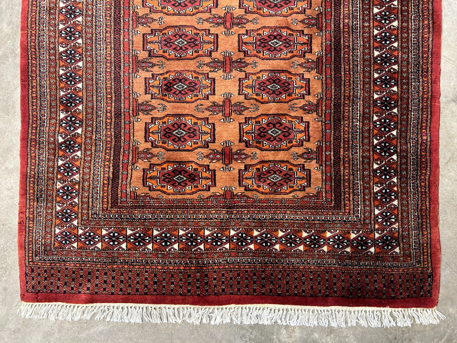 4'2"x6' Hand-Knotted 100% Wool Bokhara Area Rug - Carpet