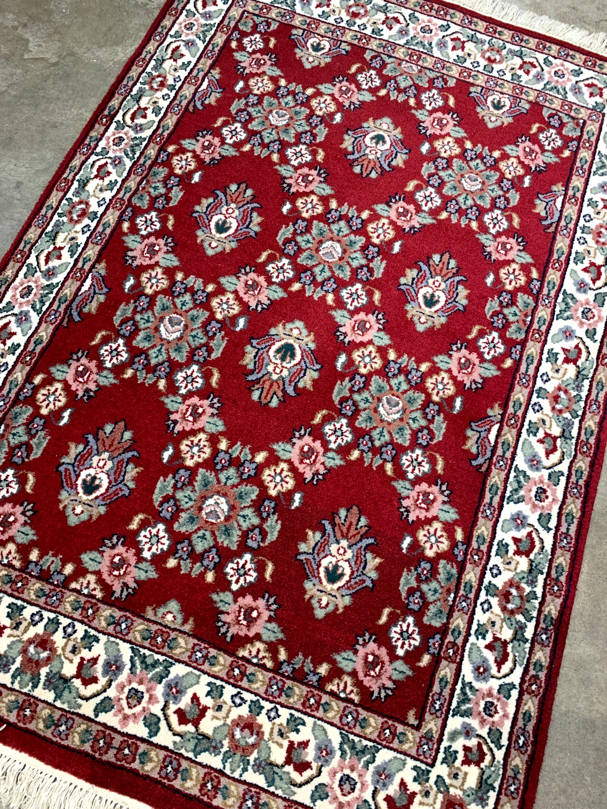 4'0" x 6'0" Hand-Knotted 100% Wool Pile Indian Area Rug