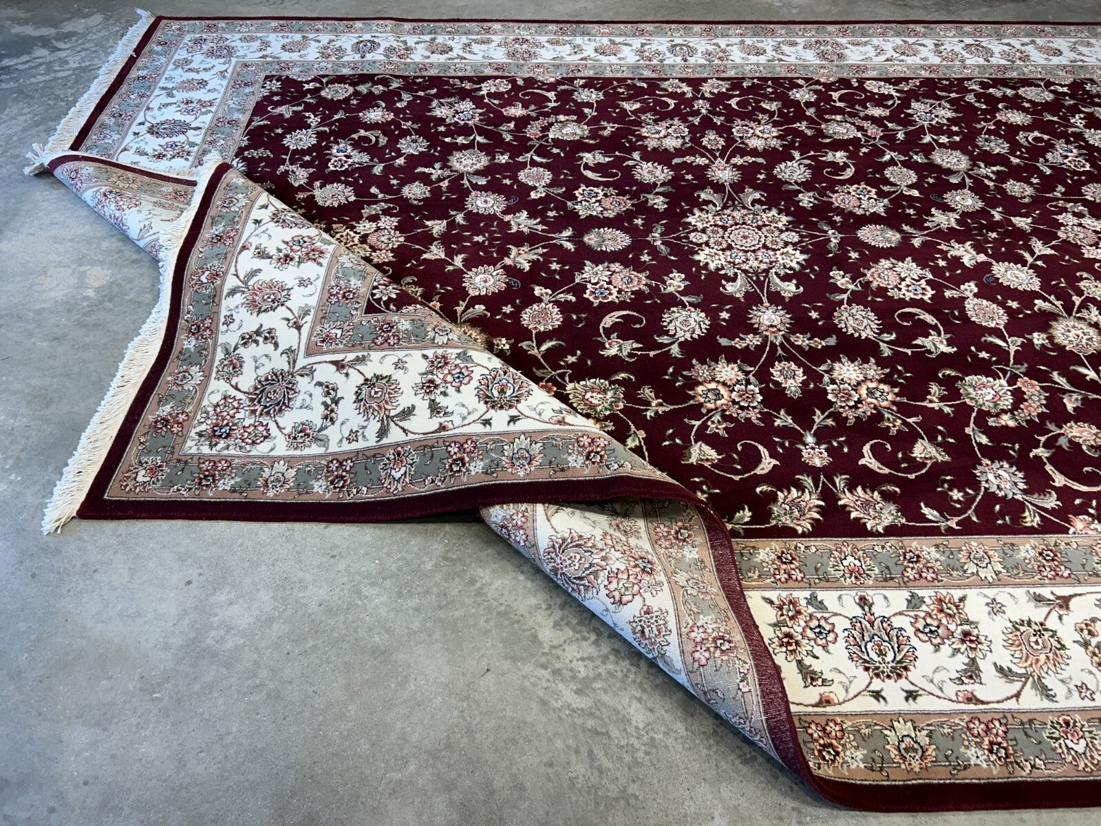 9'x12' Hand-Knotted Wool & Silk Pile SinoPersian Rug