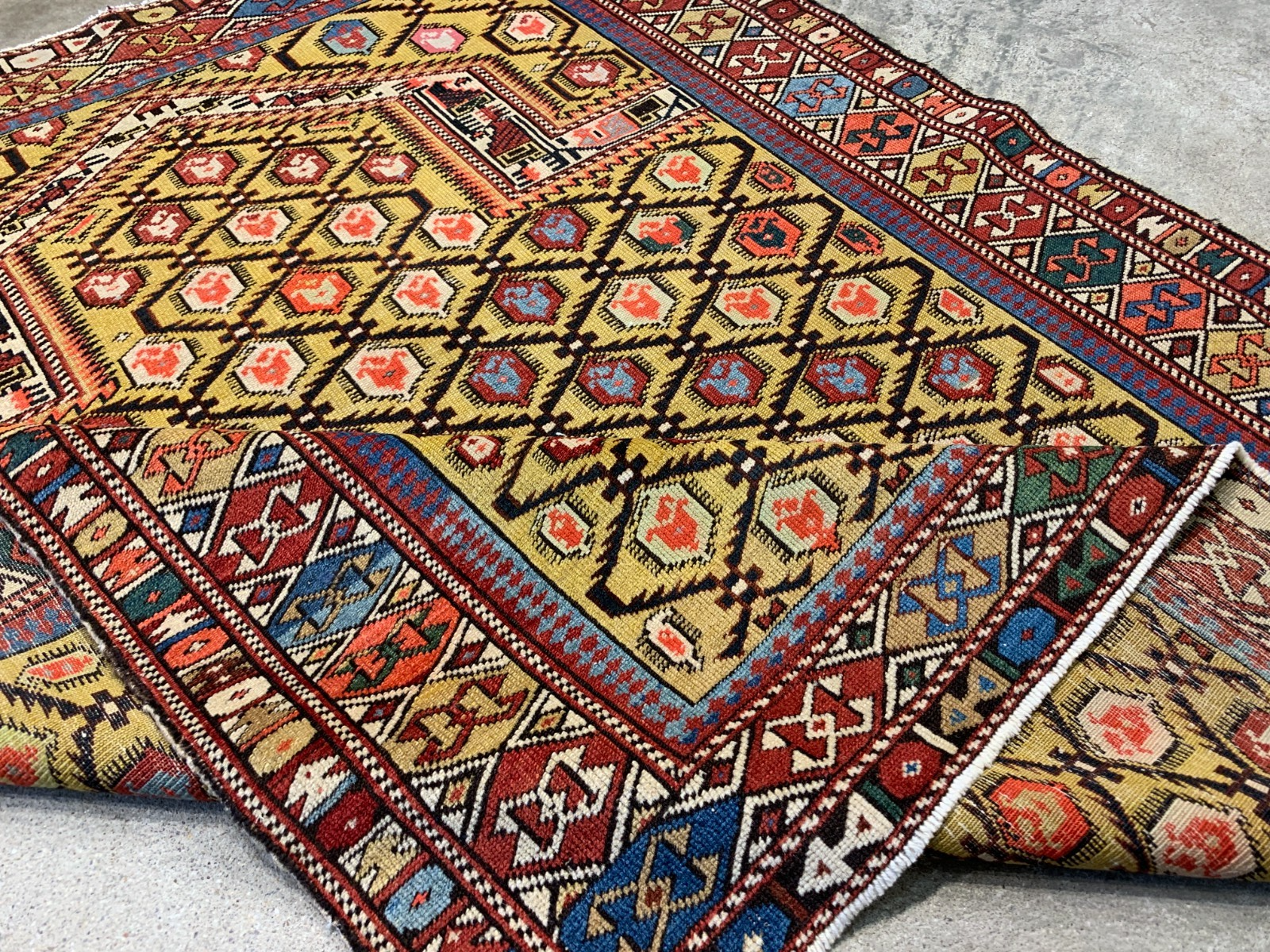 3'7"x4'6'' Collector Antique Russian Shiravan 100% Wool Area Rug