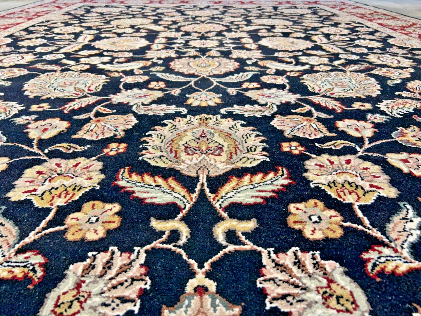 9' x 12' Hand-Knotted 100% Wool Carpet - Indian Agra Area Rug