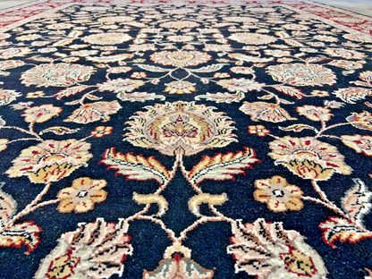 9' x 12' Hand-Knotted 100% Wool Carpet - Indian Agra Area Rug