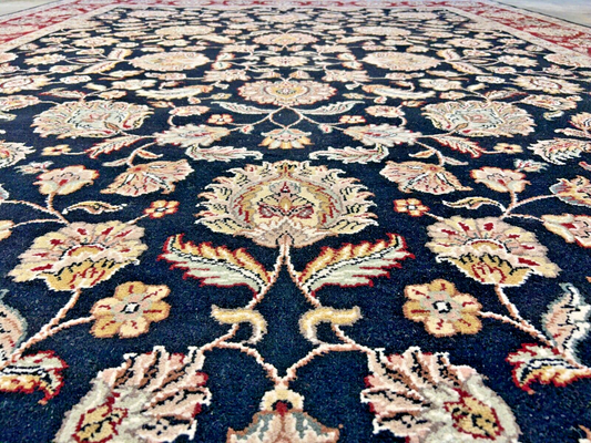 9' x 12' Hand-Knotted 100% Wool Carpet - Indian Agra Area Rug