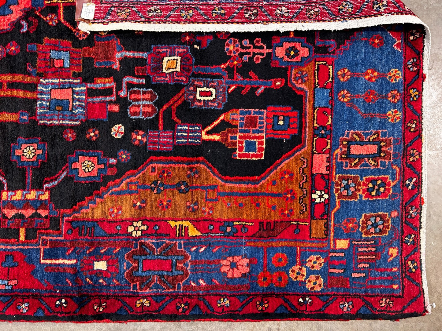 5'4" x 10' Hand-Knotted 100% Wool Pile Hamadane Area Rug