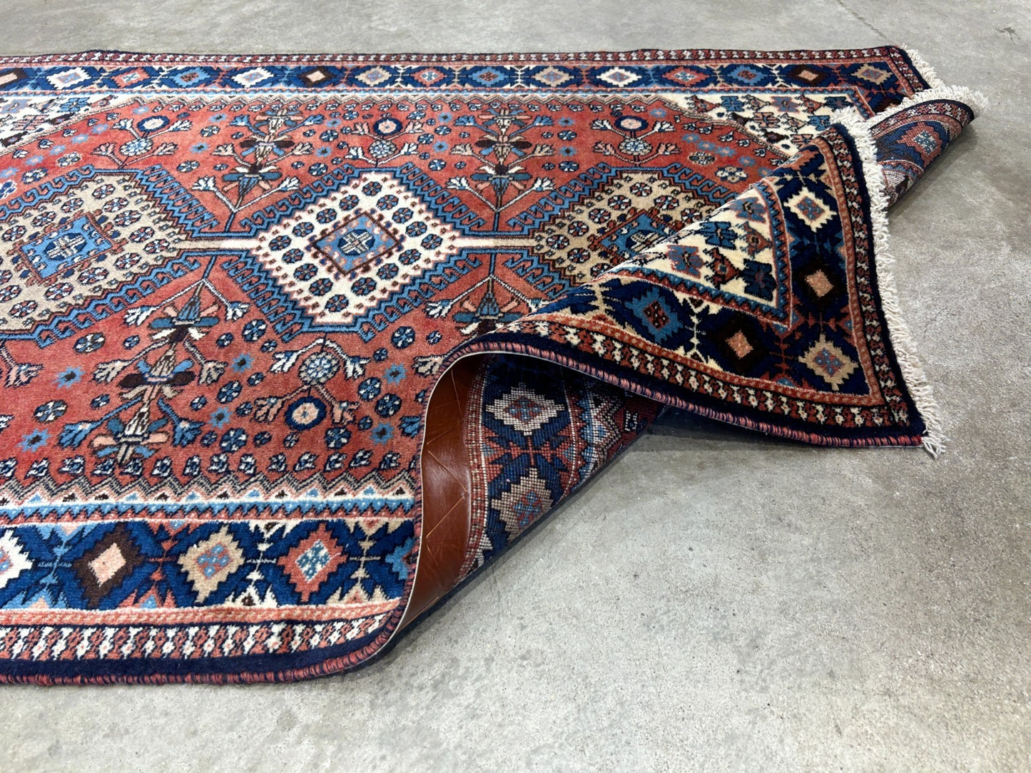 3'2"x5' Hand-Knotted 100% Wool Pile Yalamehe Rug