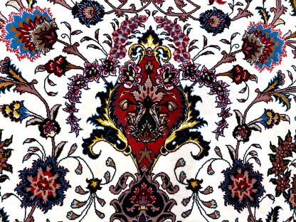 8'4"x11'7'' Very Fine Hand-Knotted Silk & Wool Tabrize Area Rug - Carpet