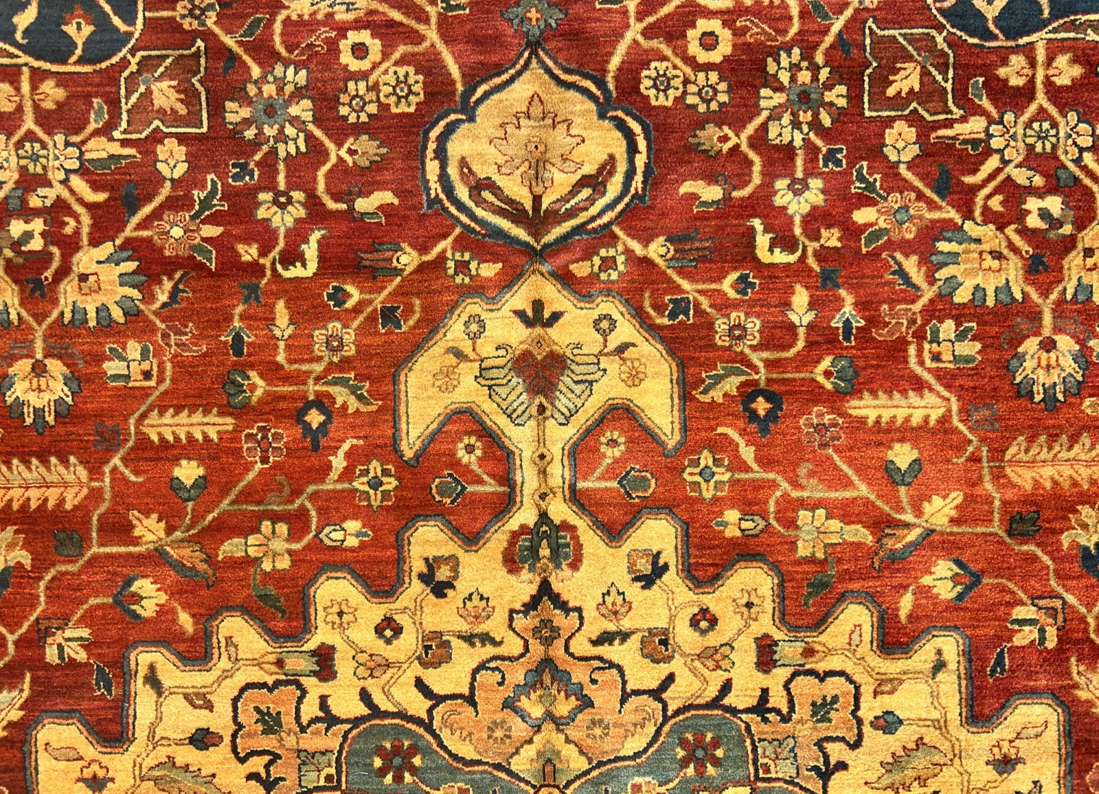 11'11"x15'5" Hand-Knotted 100% Wool Pile Herize Area Rug - Carpet