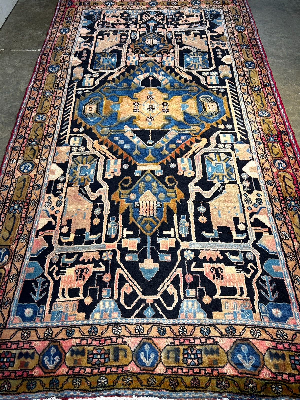 5'1" x 9'4" Hand-Knotted 100% Wool Carpet -  Hamadane Area Rug